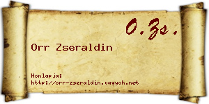 Orr Zseraldin névjegykártya